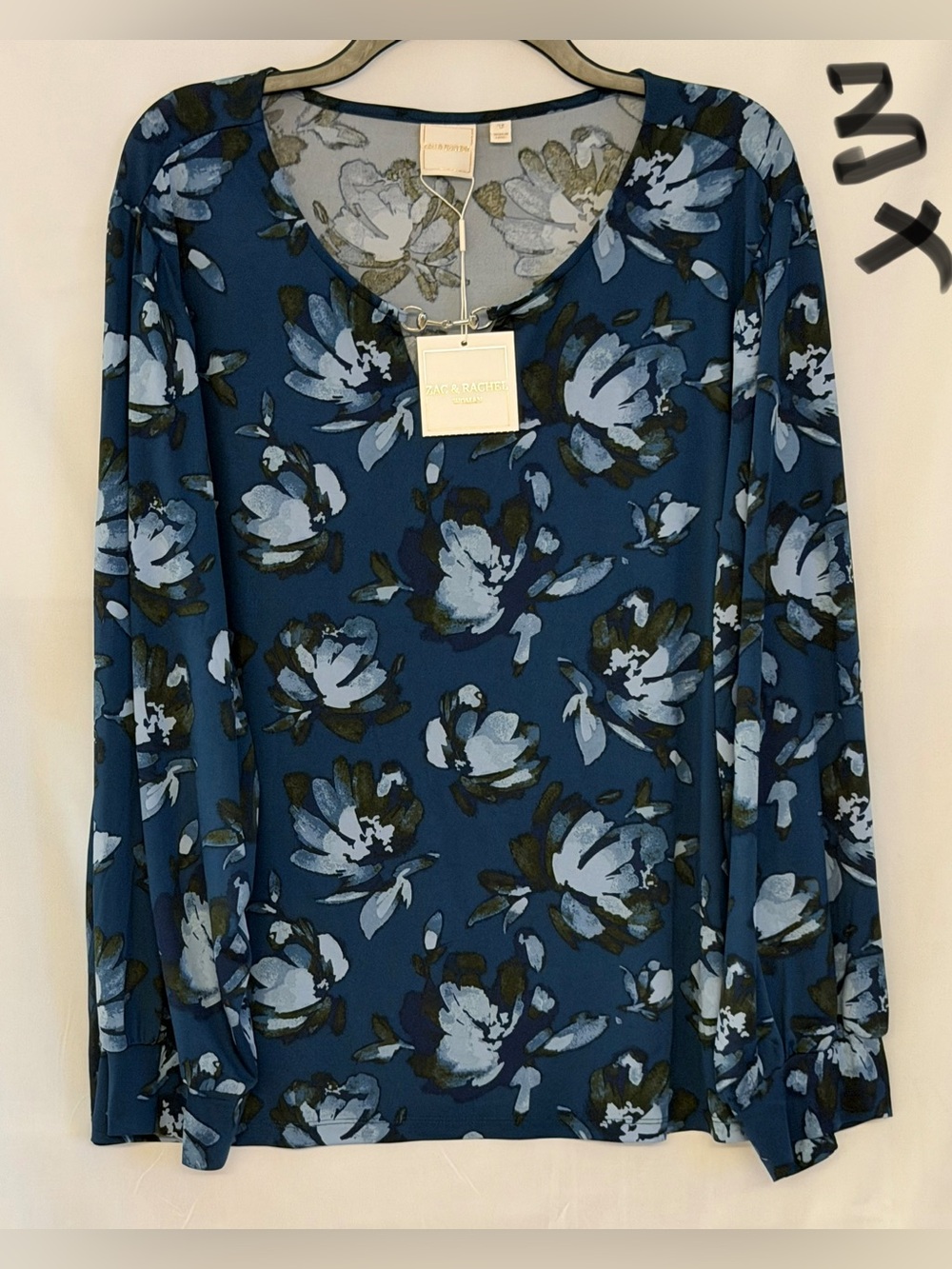 Zac & Rachel Blue Floral Long Sleeve Tee